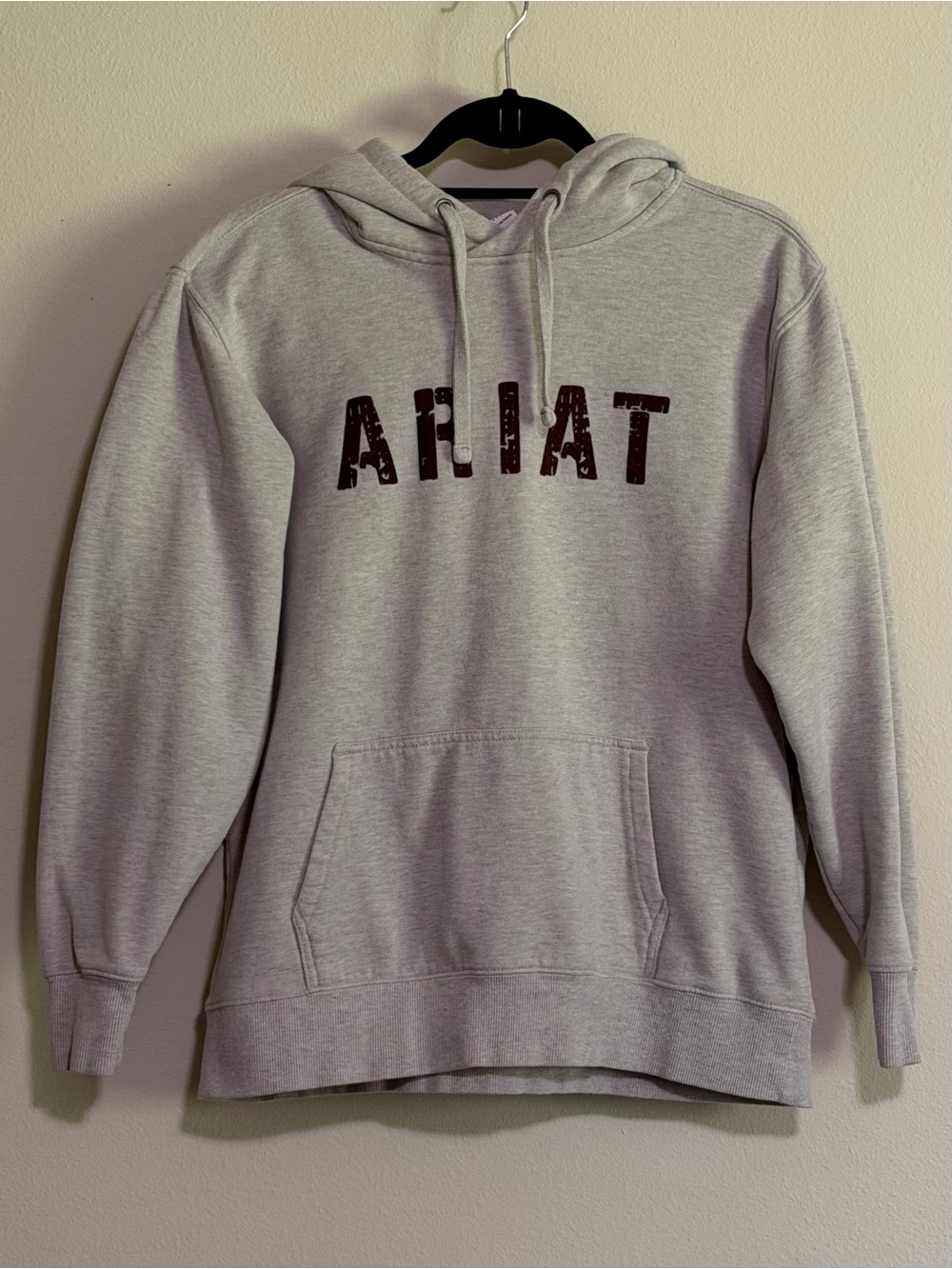 Ariat Light Gray Hoodie with Dark Brown Logo